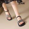 ZHR则则优雅气质细带水钻凉鞋女鞋2025夏季新款舒适平底凉鞋 商品缩略图9