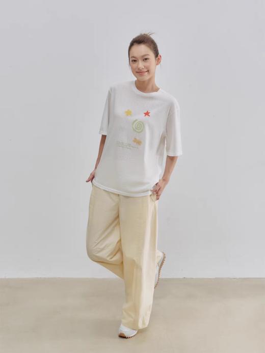 Evistub/E-5XDX705/亚麻混纺复古印花短袖女 商品图3