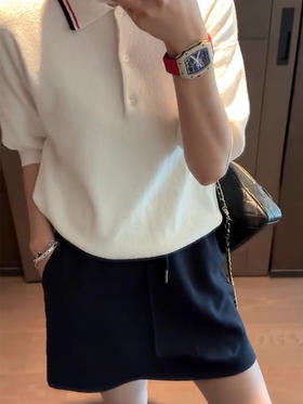 COCO ZONE 刘一一  “温柔与利落”POLO领毛织上衣CD1A1002