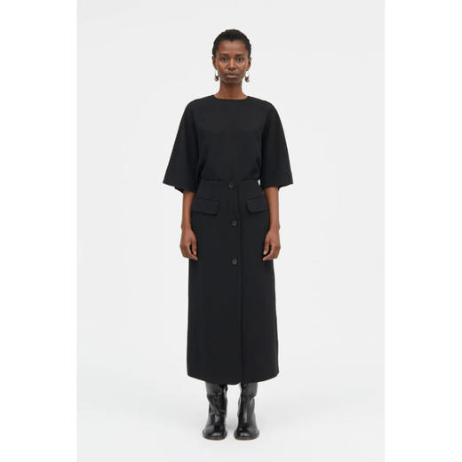 Mark Kenly Domino Tan 25PF 黑色NOMA绉纱铅笔裙 商品图1