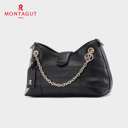 梦特娇女士时尚链条包潮流菱格斜挎包真皮单肩包 商品图3