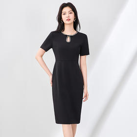 「高货wl」全新升级【铂金会员330/天猫439/差价109】(50117)洛诗琳重工手工钉钻气质连衣裙2025夏季通勤收腰显瘦裙子