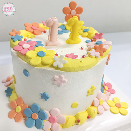 【新款】花漾年华蛋糕，充满多巴胺的卡通花花，萌趣满满~蛋糕上面的数字可更换 商品图5