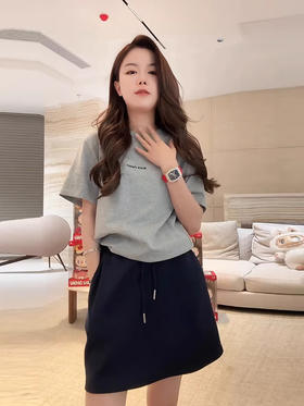 COCO ZONE刘一一【100棉】圆领字母简约通勤风T恤 CD1A0453