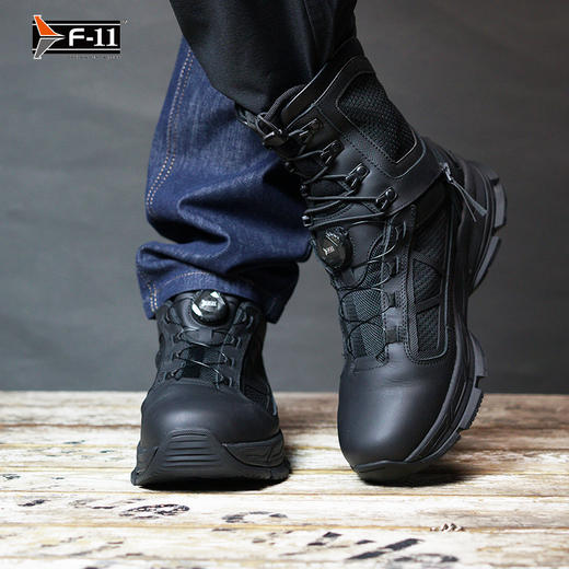 F11 龙鱼组合款战术跑鞋 头层皮轻便透气减震可拆卸高/低帮跑鞋 商品图11