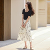 【周末秒杀】熙世界轻国风水墨印花假两件连衣裙女夏新款短袖拼接收腰a字裙子 商品缩略图2
