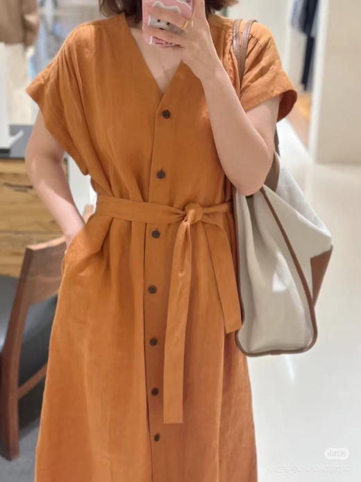 法式进口亚麻连衣裙|显白显瘦天hua板 商品图0