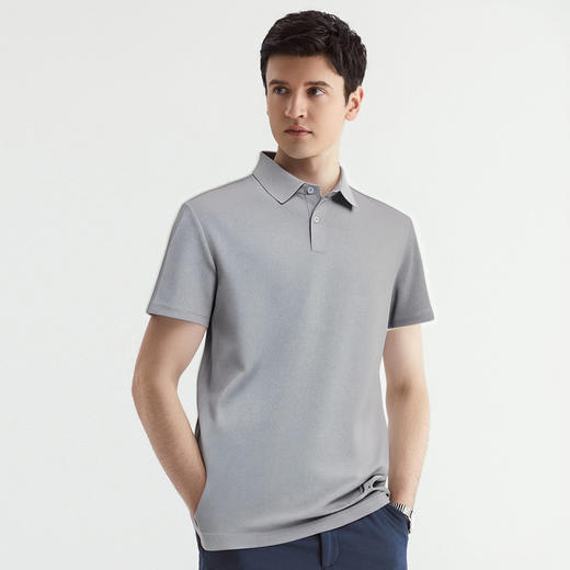 罗蒙六角珠短袖polo衫夏季男女款休闲t恤纯色凉感polo衫男短袖 商品图5