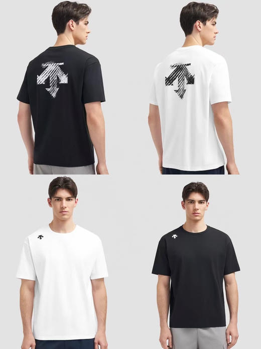 原单正品迪桑特 ESSENTIAL男女同款透气图案短袖针织T恤，黑白两色
尺码S M L XL 商品图7