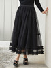 黑色亮片网纱蛋糕裙 高腰多层荷叶边中长裙 秋冬仙气显瘦百搭 a 字半身裙 商品缩略图0