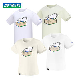 尤尼克斯 男款/女款 遇见生活文化衫 米白色 YOBC4152CR / YOBC4153CR