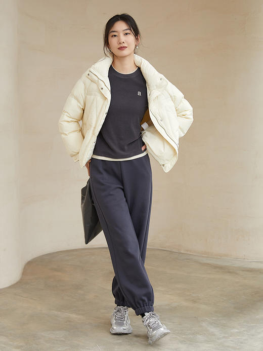 【加绒加厚】深灰色运动裤女 秋冬加绒加厚宽松束脚卫裤 休闲显瘦哈伦裤 商品图1