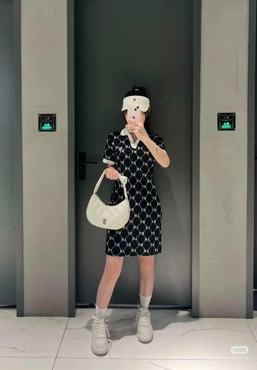 MLB 夏季新款女款满印钻石老花polo领时尚 运动连衣裙 商品图6