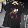 【选2件15元-NO退】130黑色潮牌红字母短袖-微脏-喜出 商品缩略图0