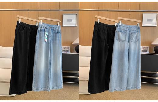 土耳其新款空调牛仔纯兰精天丝薄软垂感空气微阔腿裤 商品图14