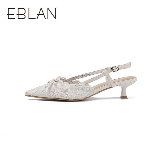 【上新】伊伴蕾丝包裹后空凉鞋约会战鞋时装半凉B26200301 商品图1