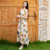 谜底花色连衣裙无袖女2025秋季新款度假风圆领修身长裙257ML7758 商品缩略图1