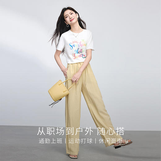 熙世界彩色字母印花T恤女2025夏季新款小众设计宽松显瘦短袖上衣 商品图2