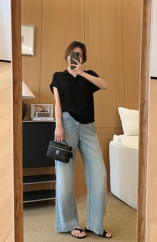 土耳其新款空调牛仔纯兰精天丝薄软垂感空气微阔腿裤 商品图9