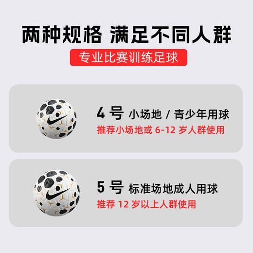 小李子NIKE耐克足球4号5号球机缝比赛训练专用赛事球HV4392-100 商品图4
