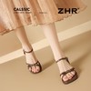 ZHR则则方头金属扣凉鞋2025新款仙女粗跟一字扣凉鞋气质百搭女鞋 商品缩略图3