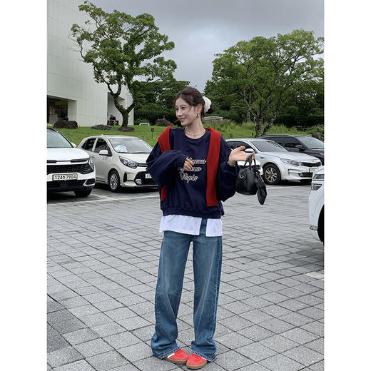 EKOOL衣库 四色印花连帽卫衣女秋季宽松显瘦上衣 商品图1