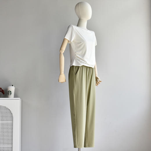 丁摩 【面膜冰冰裤】夏女裤新款面膜防污防晒大码烟管九分休闲冰冰裤女5ZF-C373 商品图9