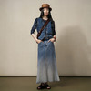 【林栖设计小店】（现货）【送方巾】【牛仔系列】渐变牛仔半裙百搭气质2025早秋新款裙子女G1653002 商品缩略图1