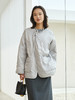 国风刺绣浅灰色绗缝棉服 圆领盘扣设计宽松短款外套 秋冬复古百搭显瘦夹棉上衣 商品缩略图0
