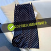 丁摩 高腰醋酸缎面波点半身裙中长款女夏季新款垂感直筒包臀a字裙5ZF-9565 商品缩略图0
