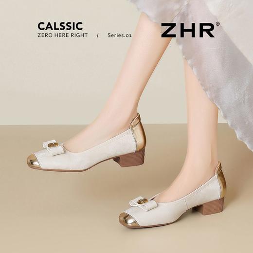ZHR则则玛丽珍鞋2025新款小香风浅口单鞋粗跟一脚蹬单鞋女鞋 商品图5