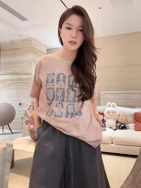 COCO ZONE 刘一一【100棉】亲肤透气质感圆领印花T恤CD1A0985