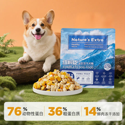 首次订货、代发客户请联系我们业务同事。Nature's Extra纽粹臣全价冻干犬粮1.5KG高端狗粮不吃包退 商品图3