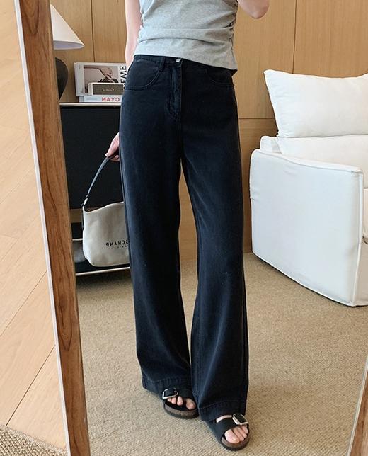 土耳其新款空调牛仔纯兰精天丝薄软垂感空气微阔腿裤 商品图1