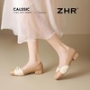 ZHR粗跟浅口玛丽珍鞋女蝴蝶结珍珠奶奶鞋轻便两穿女鞋法式小皮鞋 商品缩略图9