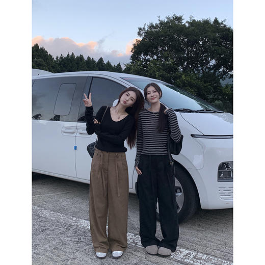 EKOOLv领镂空猫爪图案设计圆领羊毛针织衫女秋季 商品图2