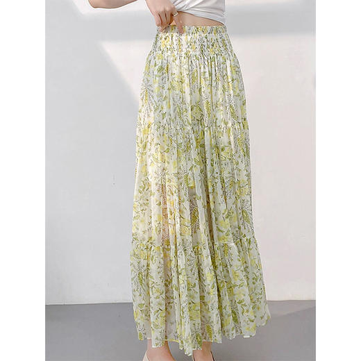 Y5X03BQ1396【钰米】高腰打揽大摆碎花半裙 商品图2