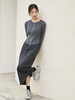 灰色坑条双拉链针织开衫 修身短款圆领长袖上衣 秋冬季辣妹风显瘦百搭叠穿毛衣外套 商品缩略图1