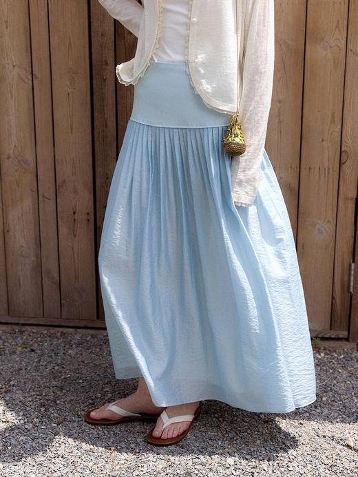 Even Vintage | 莱赛尔混纺 优雅时尚宽松百搭叠褶唯美A字半裙 商品图2