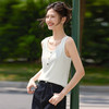 熙世界冰丝U领吊带背心女夏季2025新款基础百搭白色宽肩无袖上衣 商品缩略图3