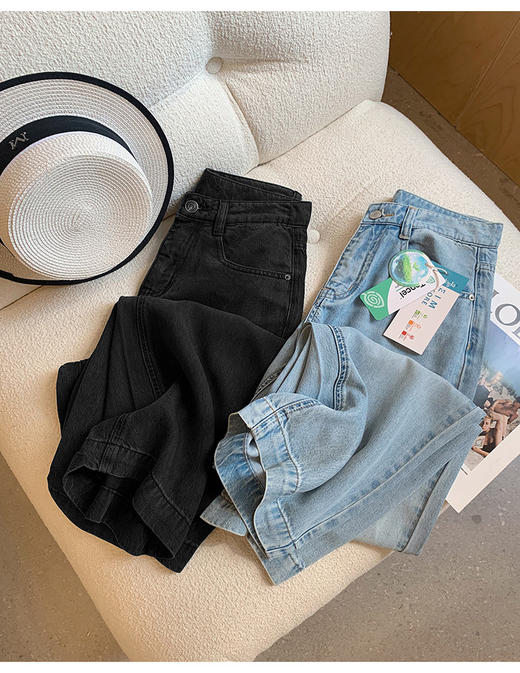 土耳其新款空调牛仔纯兰精天丝薄软垂感空气微阔腿裤 商品图12