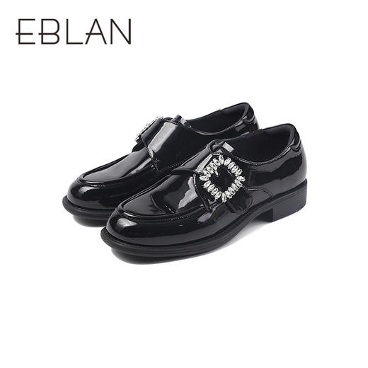 伊伴秋季孟克鞋款闪耀钻扣防滑橡胶底薄底乐福鞋B25460306 商品图4