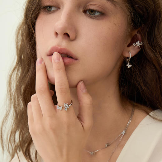ARSIS银饰｜幸运符号系列 星悦蝴蝶开口戒 商品图4