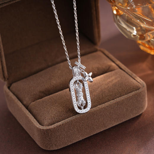 子佩集S925银【转运守护】套链【FYL-1930101】纯银项链时尚可转动2506 商品图6