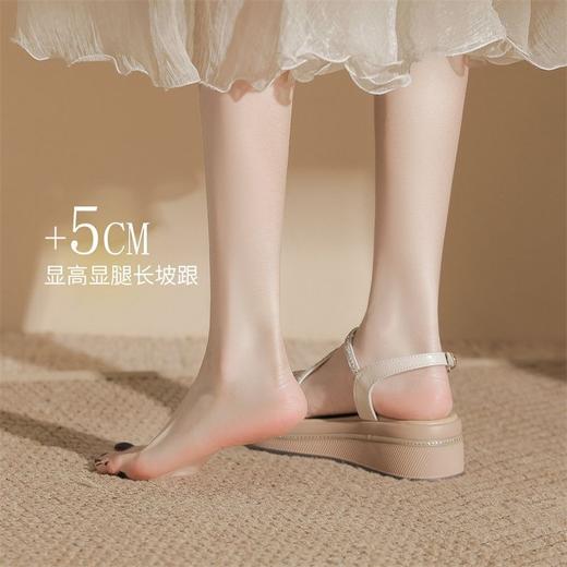 ZHR则则5CM坡跟凉鞋女闪耀水钻夏季仙女风凉鞋女外出百搭气质凉鞋 商品图2