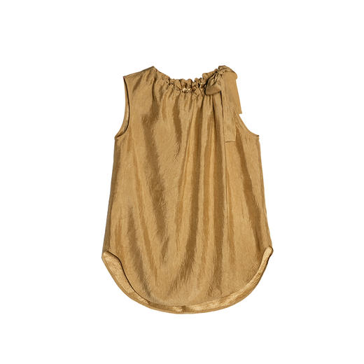 C+IMPRESS/西嘉醋酸柔雾波光质感抽绳设计无袖上衣九分裙裤女夏季CS2502122 商品图5