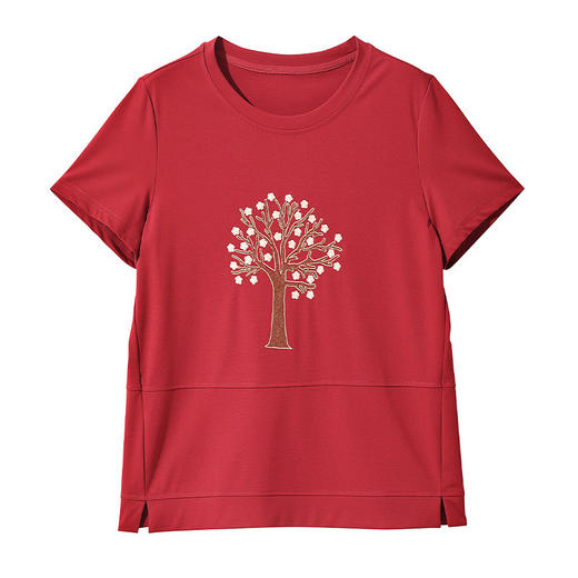 百媚生 棉质烫钻妈妈短袖T恤9139 商品图4