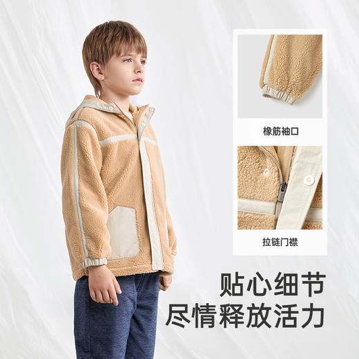 英氏儿童外套秋冬摇粒绒外套保暖防寒男童外套百搭休闲外套 商品图4