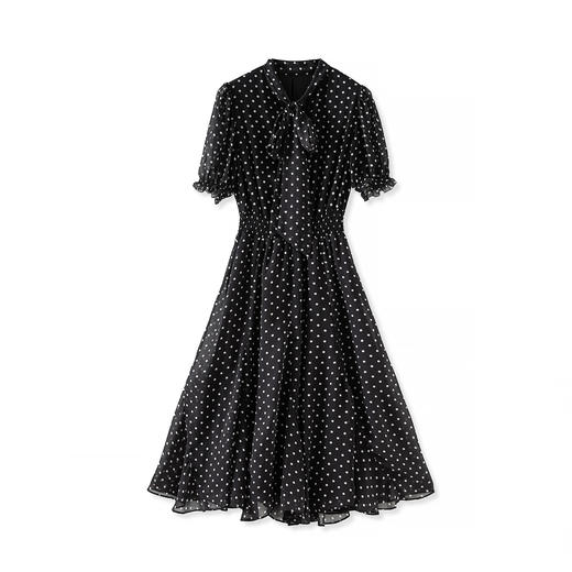 「高货wl」全新升级【铂金会员330/天猫439/差价109】(50241)洛诗琳法式复古波点气质连衣裙2025夏季新款收腰系带裙女 商品图4