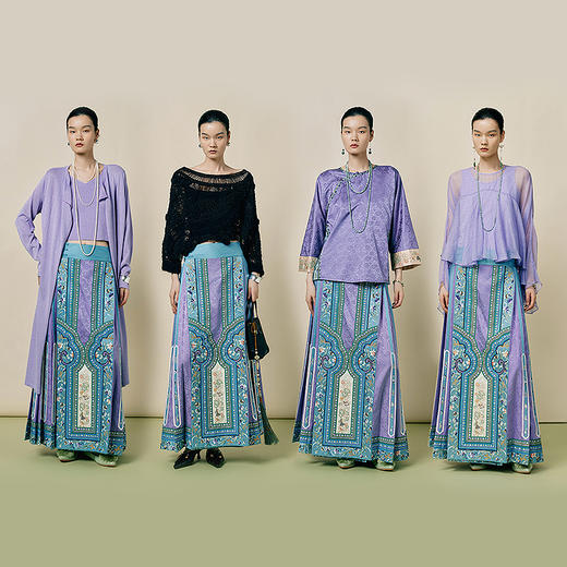 【林栖设计小店】真丝杭缎马面裙绣花2025秋季新款半身裙女1953017 商品图2